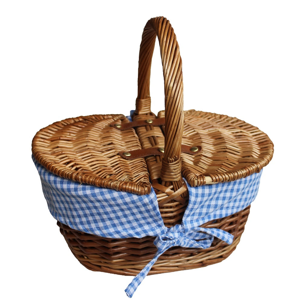 Children’s Light Steamed Finish Oval Wicker Picnic Basket