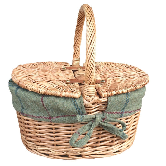Children’s Light Steamed Finish Oval Wicker Picnic Basket