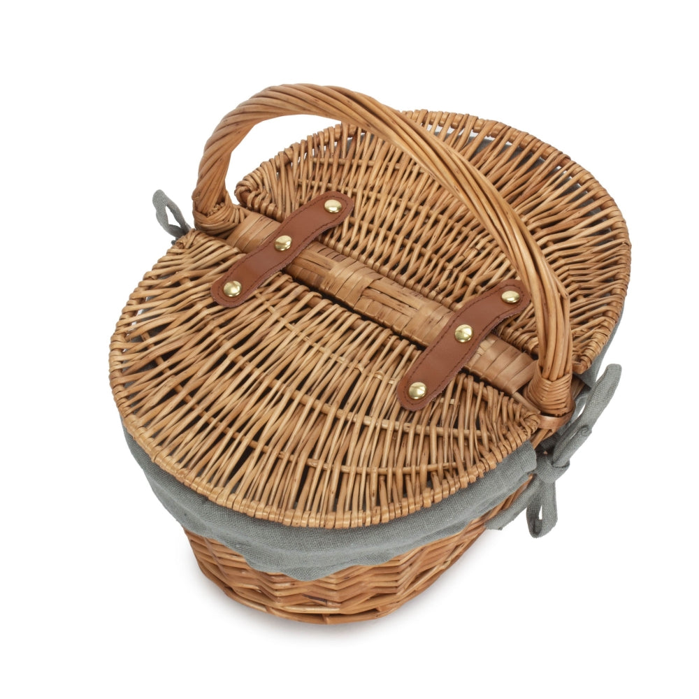 Children’s Light Steamed Finish Oval Wicker Picnic Basket