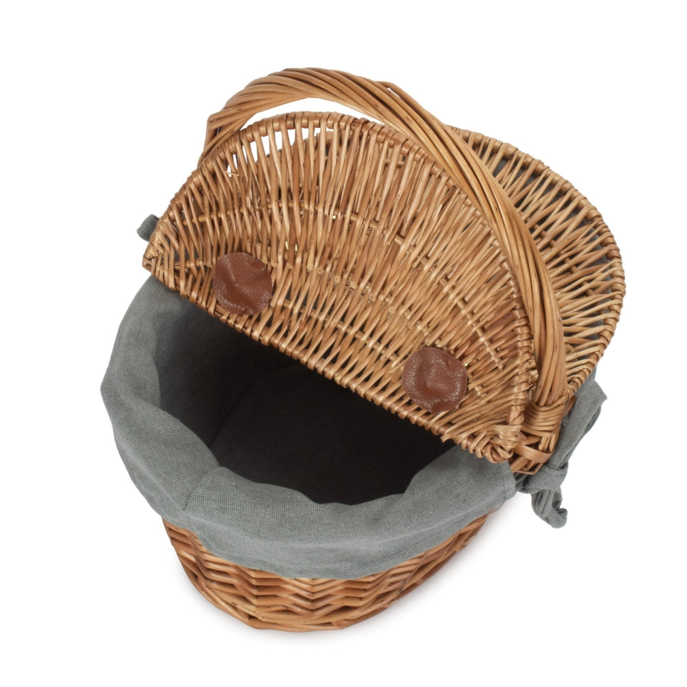 Children’s Light Steamed Finish Oval Wicker Picnic Basket