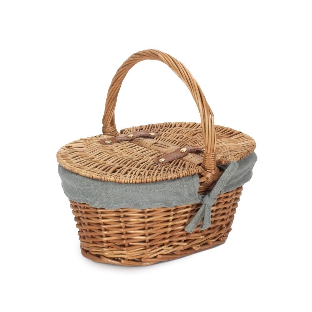 Children’s Light Steamed Finish Oval Wicker Picnic Basket
