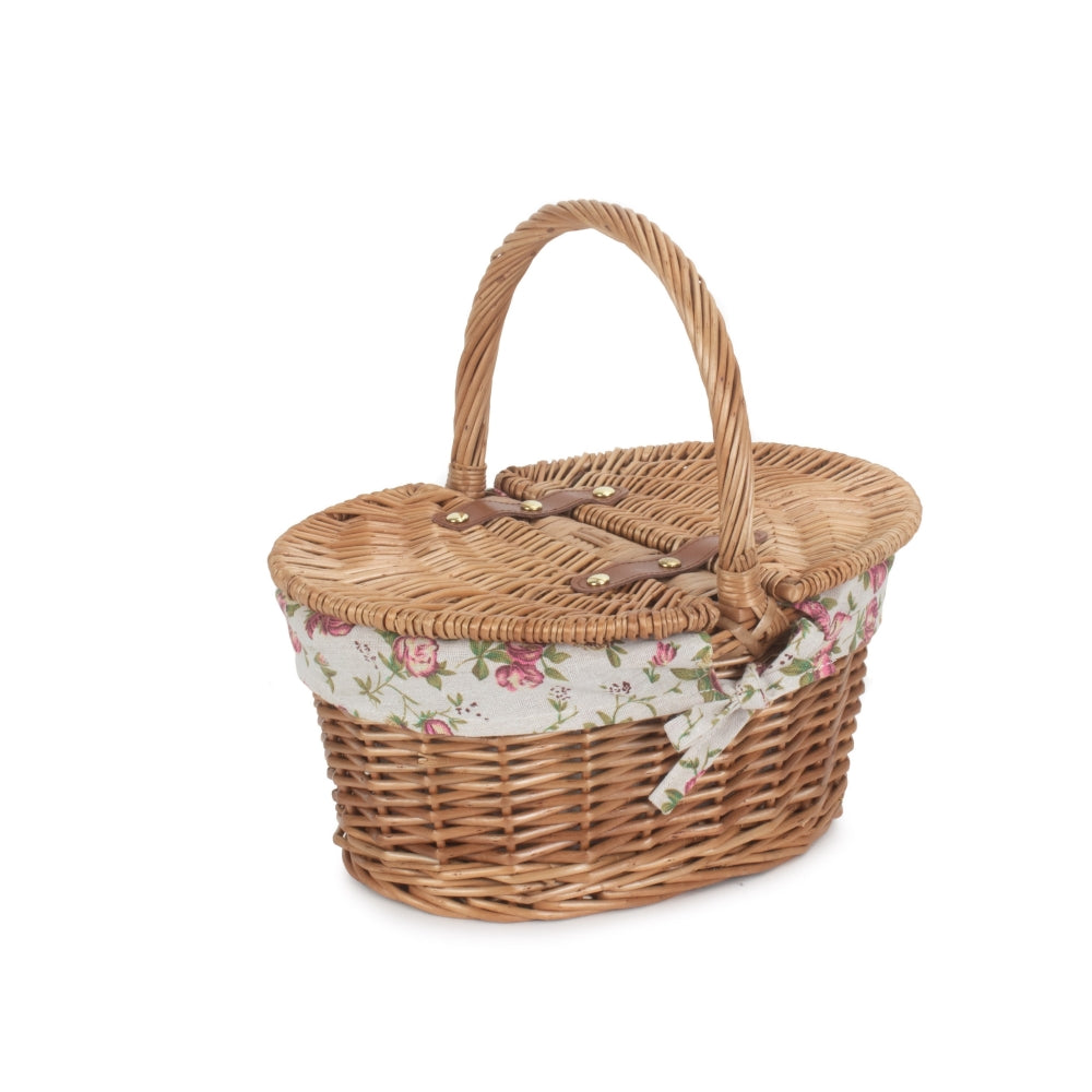 Children’s Light Steamed Finish Oval Wicker Picnic Basket