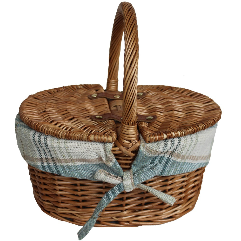 Children’s Light Steamed Finish Oval Wicker Picnic Basket