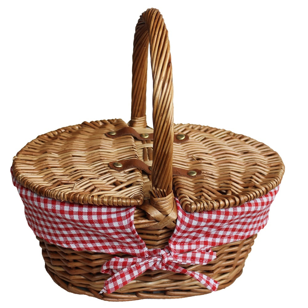 Children’s Light Steamed Finish Oval Wicker Picnic Basket