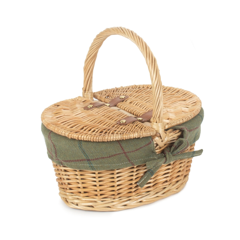 Children’s Lined Oval Lidded Picnic Basket