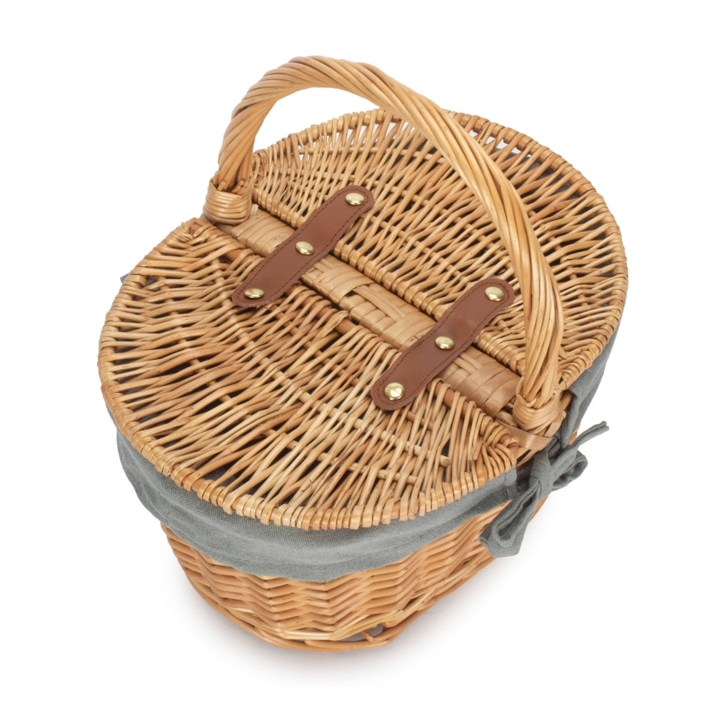 Children’s Lined Oval Lidded Picnic Basket