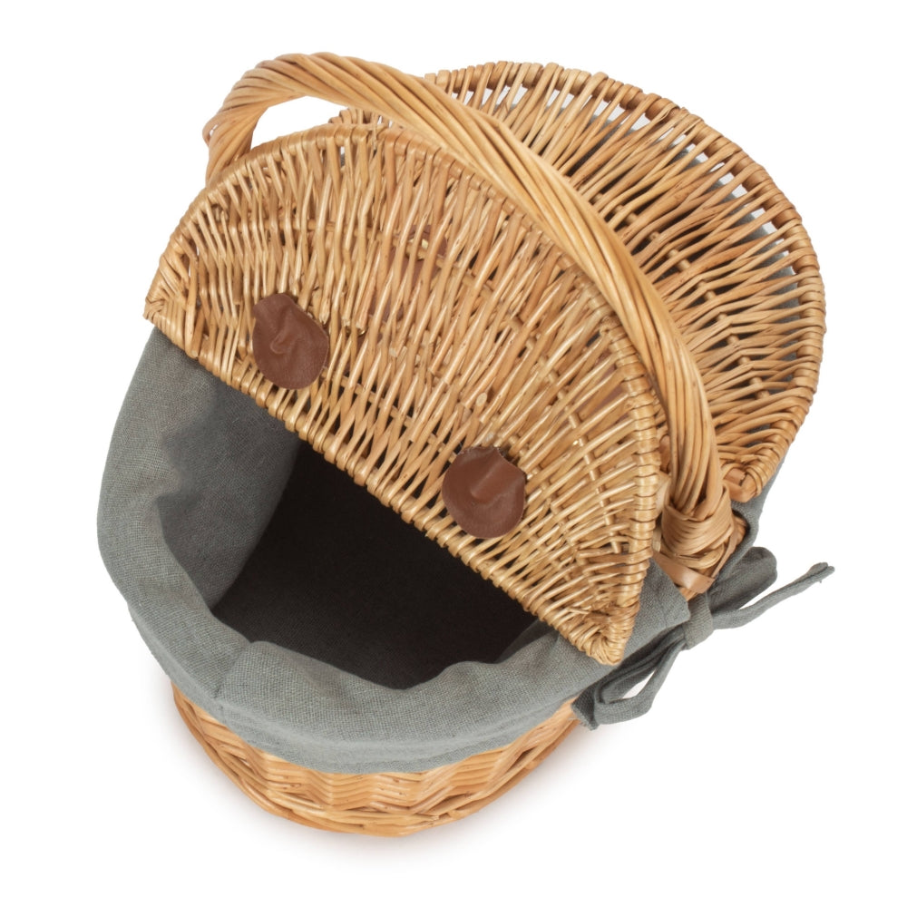 Children’s Lined Oval Lidded Picnic Basket