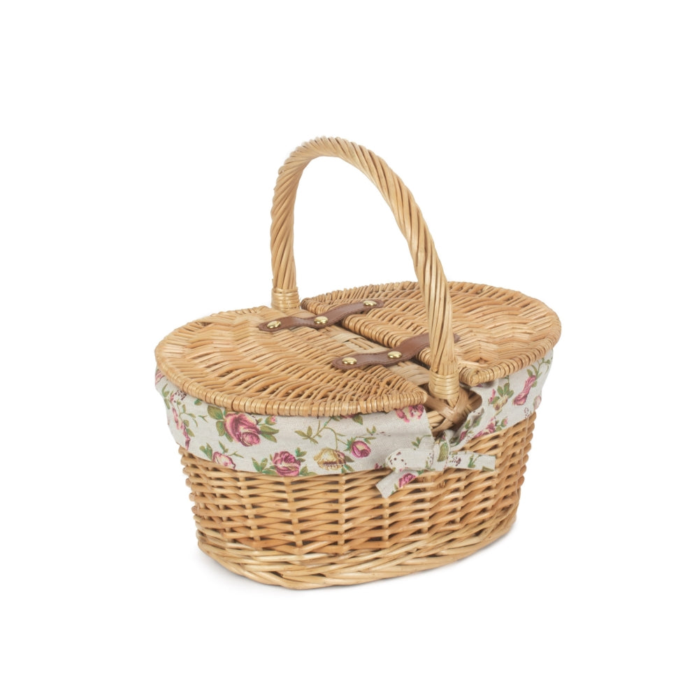 Children’s Lined Oval Lidded Picnic Basket