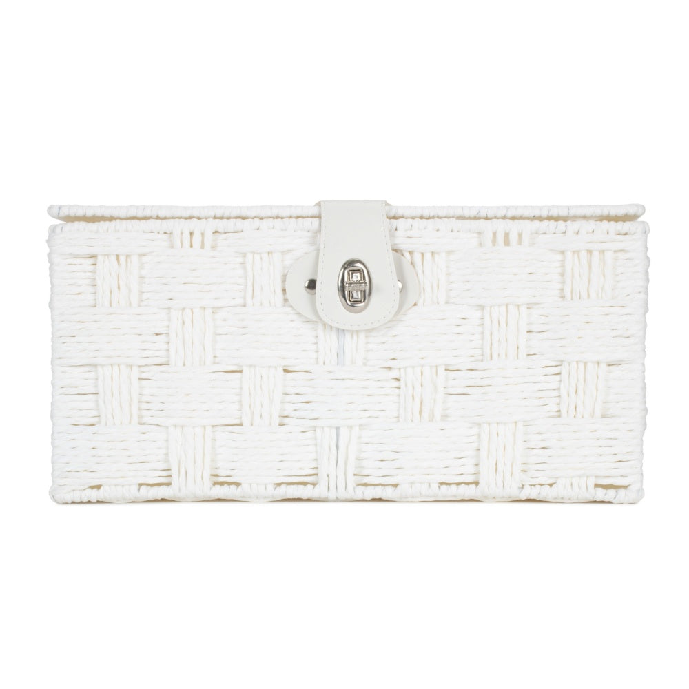 Twisted White Paper Rope Storage Basket