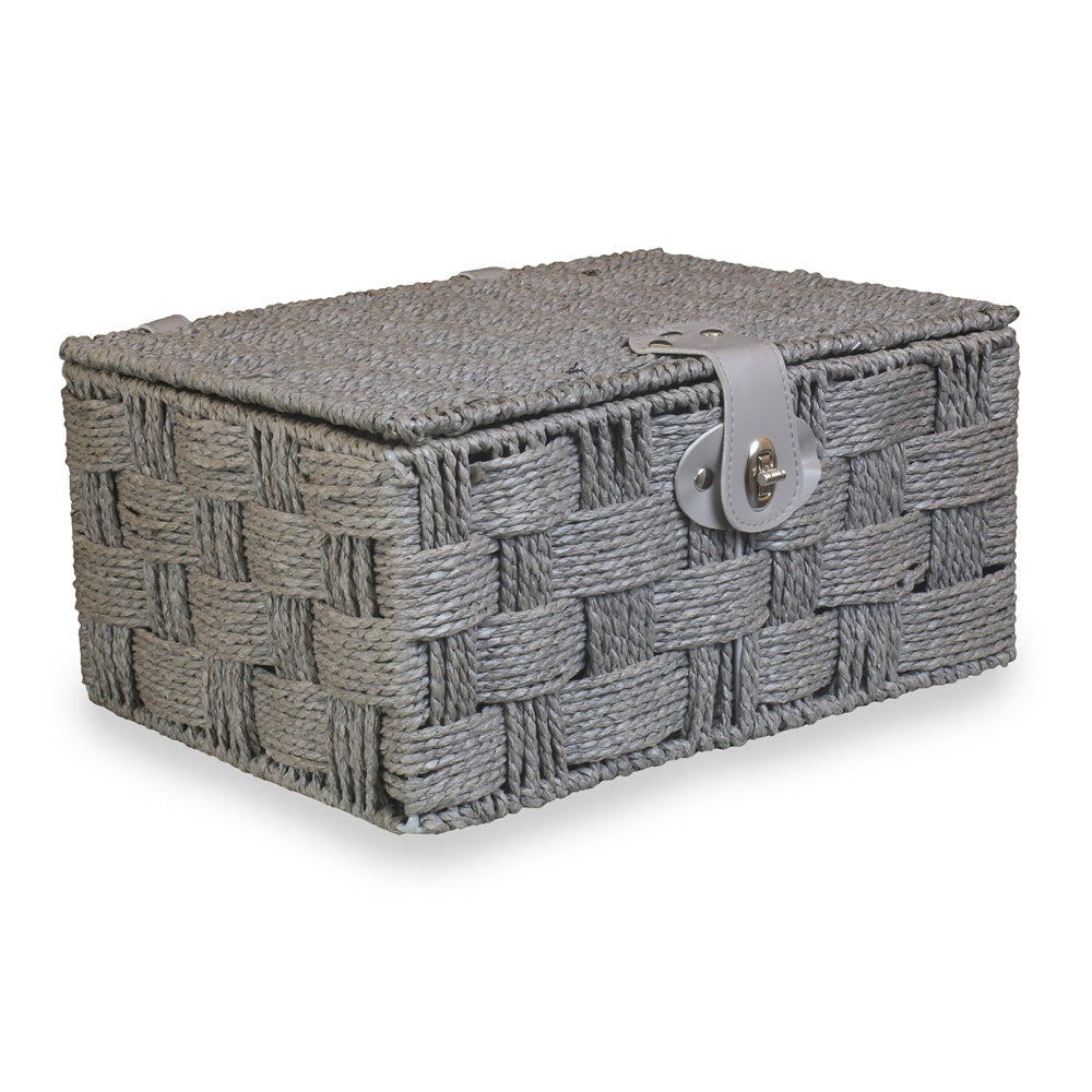 Twisted Grey Paper Rope Storage Basket