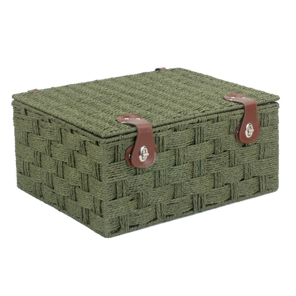 Twisted Green Paper Storage Basket