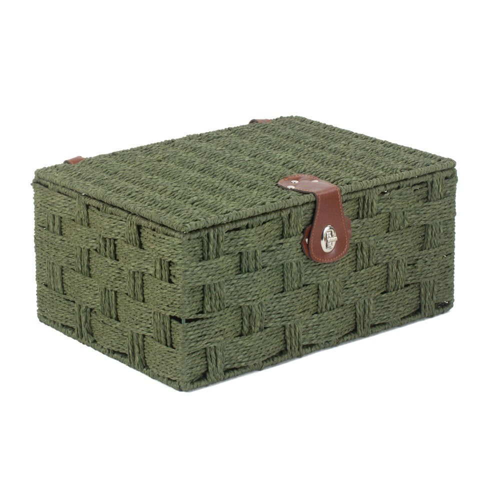 Twisted Green Paper Storage Basket