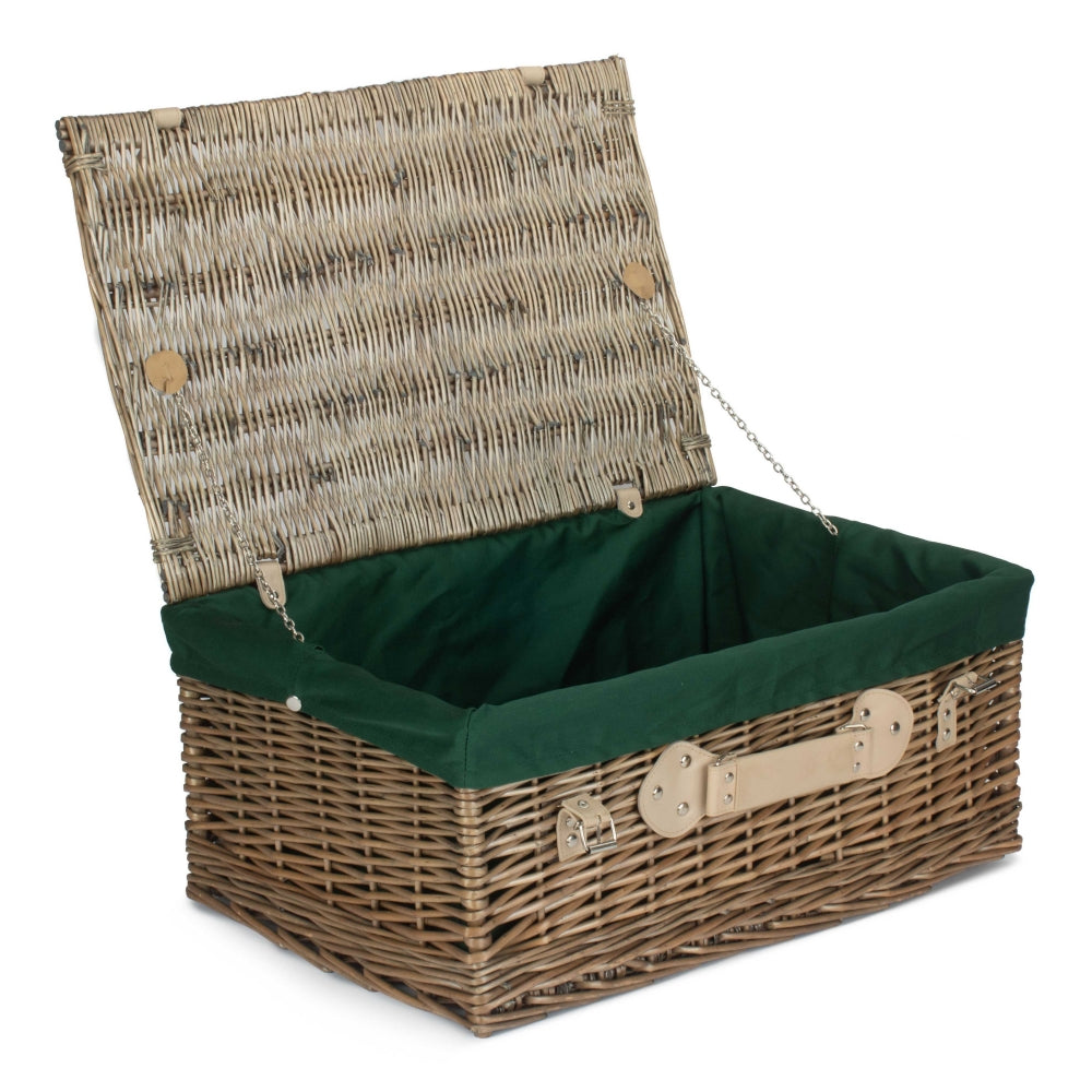 56cm Antique Wash Willow Picnic Wicker Basket