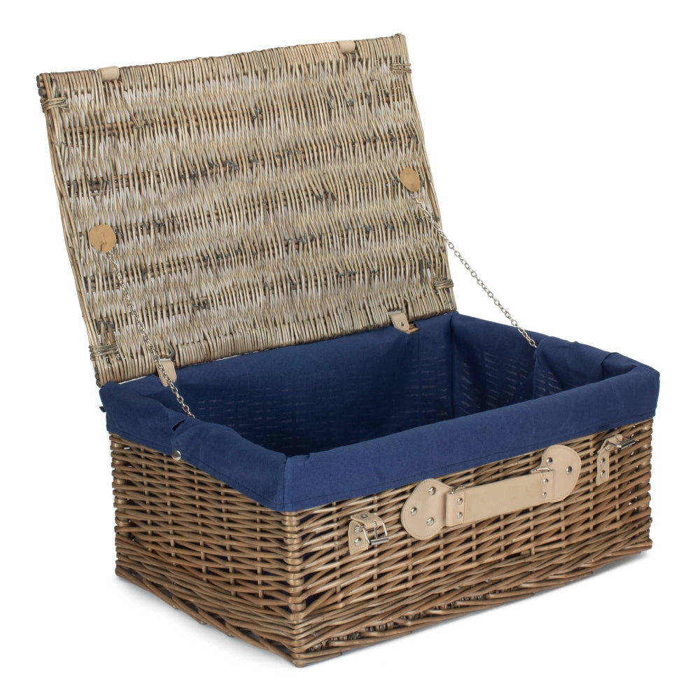 56cm Antique Wash Willow Picnic Wicker Basket