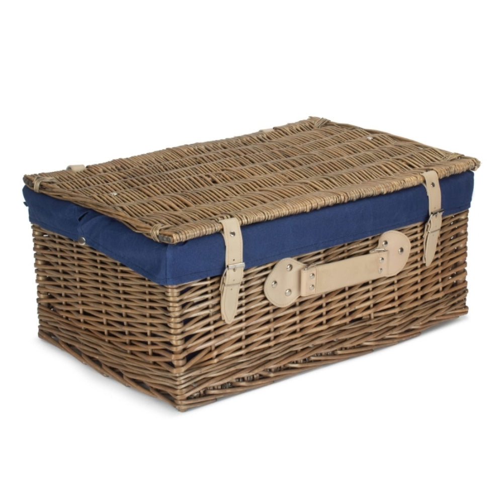 56cm Antique Wash Willow Picnic Wicker Basket