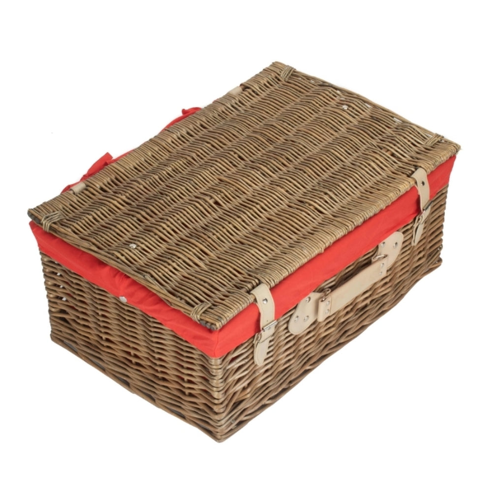 56cm Antique Wash Willow Picnic Wicker Basket