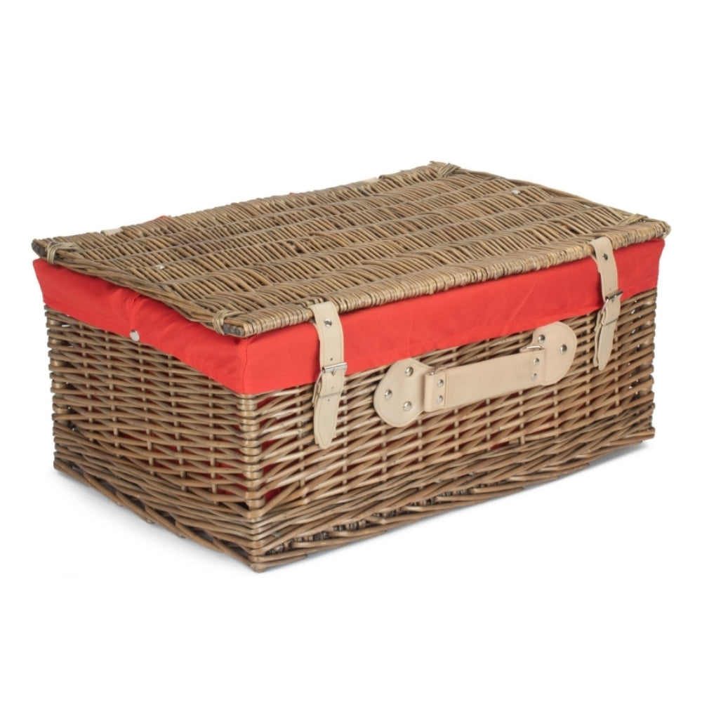 56cm Antique Wash Willow Picnic Wicker Basket