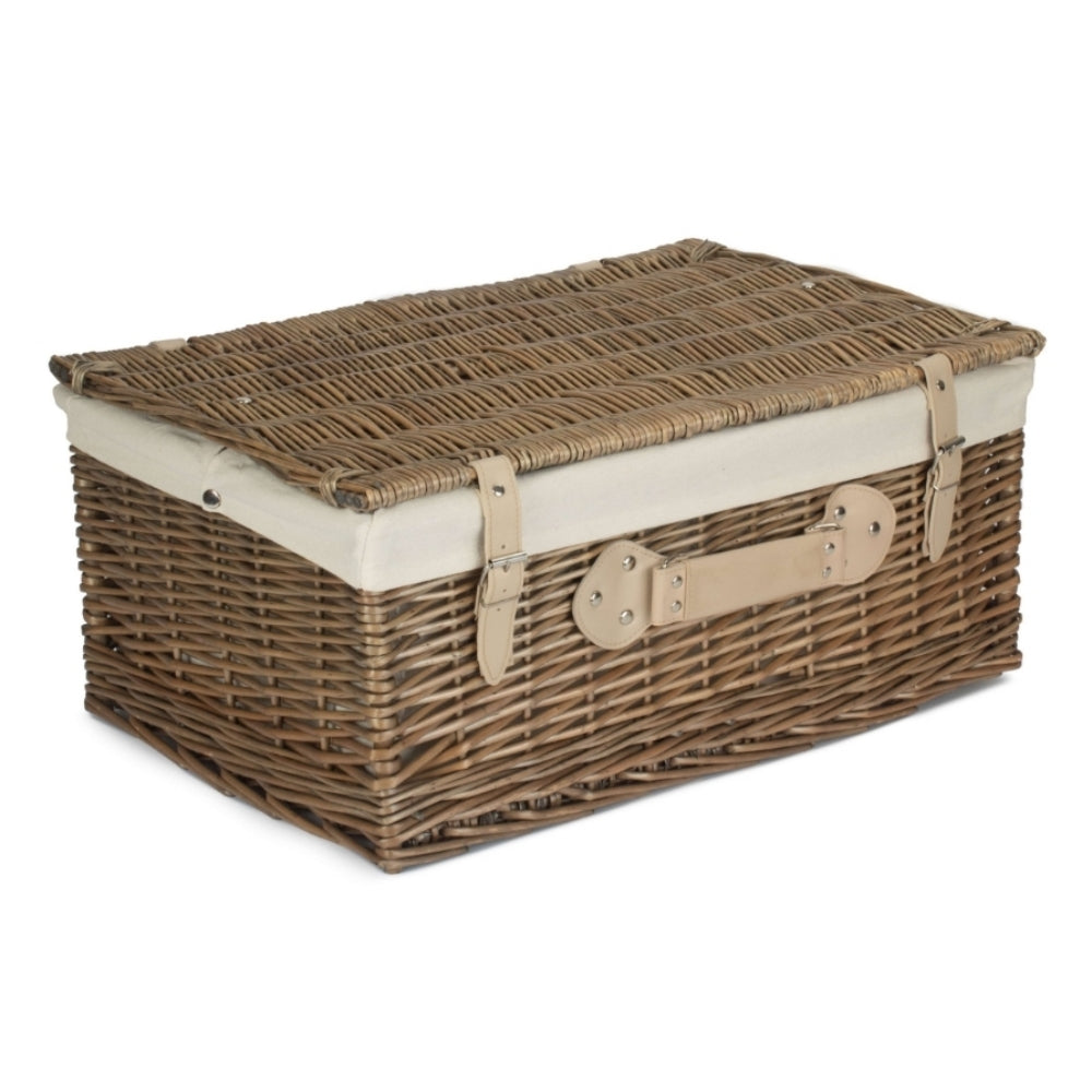 56cm Antique Wash Willow Picnic Wicker Basket