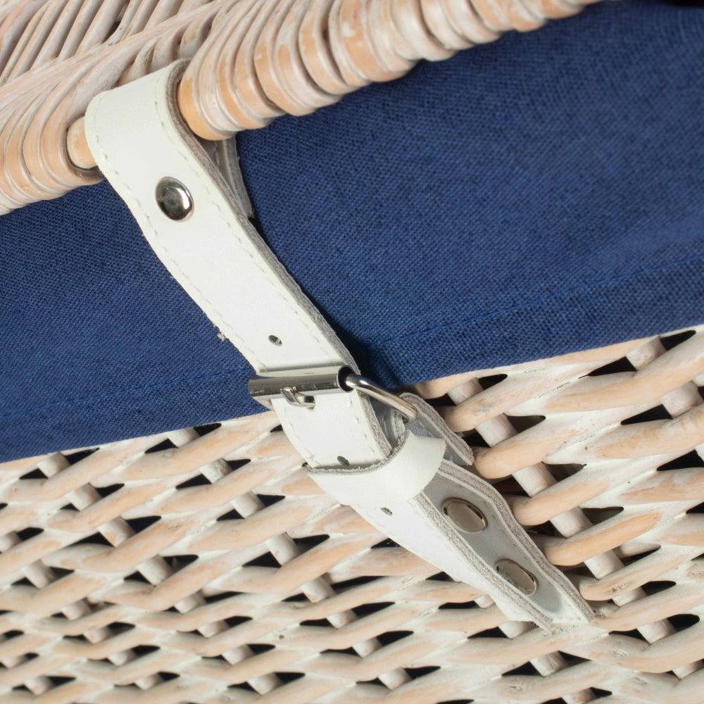 60cm Whitewash Chest Wicker Storage Basket