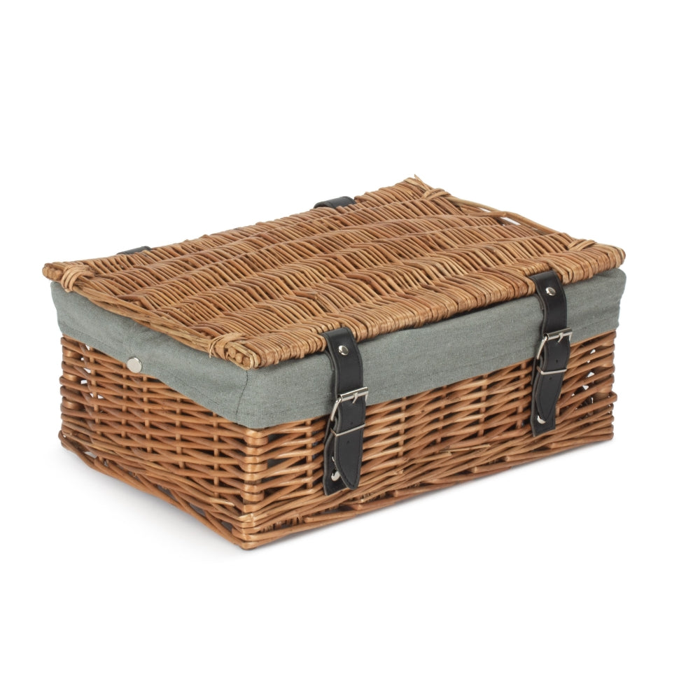 35cm Double Steamed Willow Wicker Picnic Basket