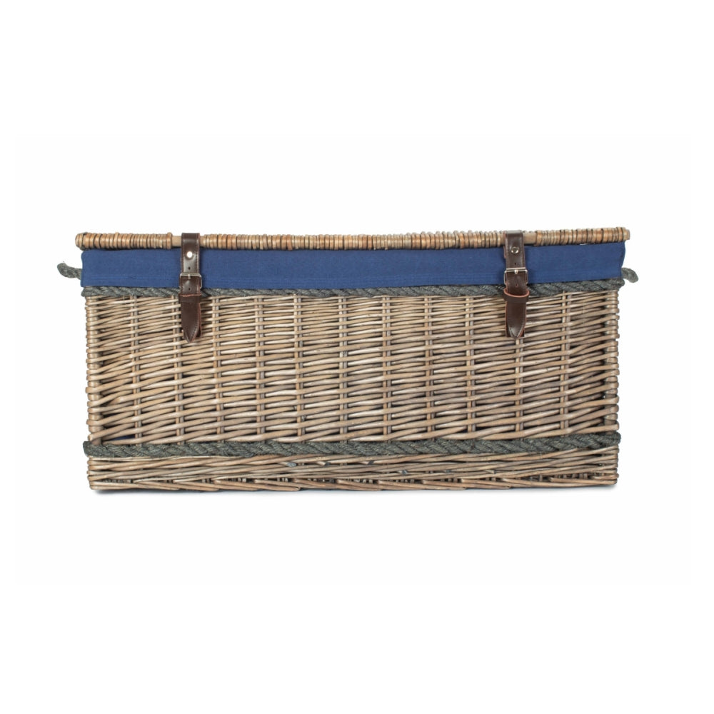 72cm Antique Wash Rope Handled Picnic Basket