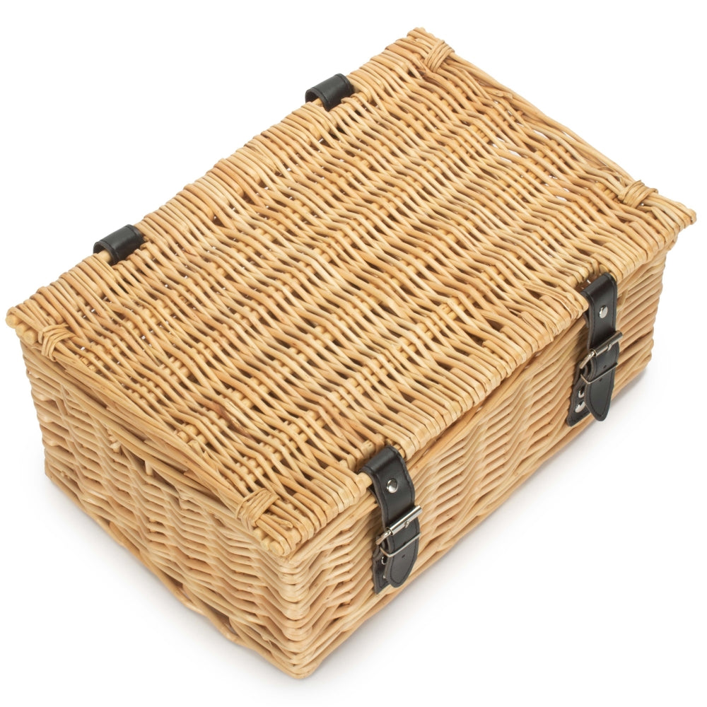 36cm Buff Wicker Empty Picnic Basket