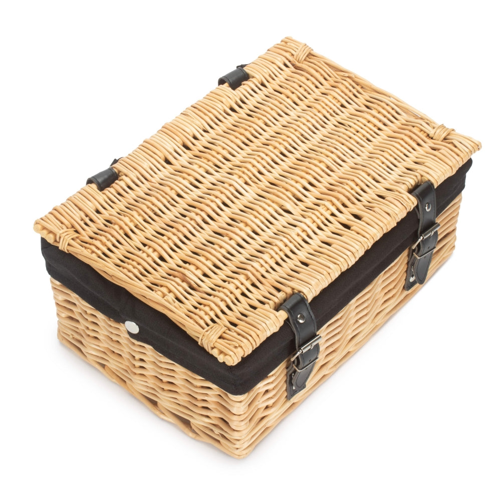 36cm Buff Wicker Empty Picnic Basket
