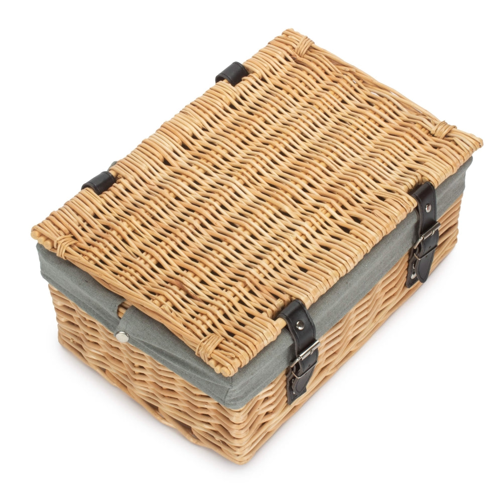 36cm Buff Wicker Empty Picnic Basket
