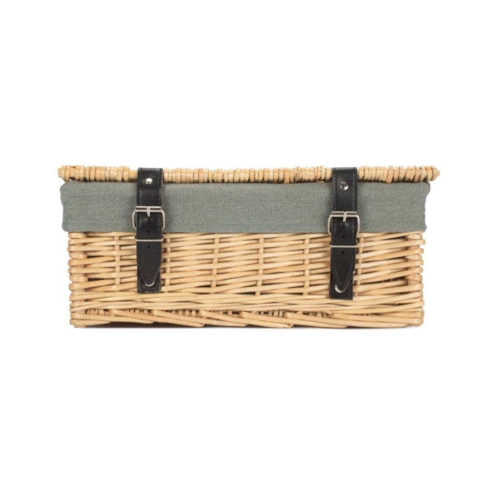 36cm Buff Wicker Empty Picnic Basket