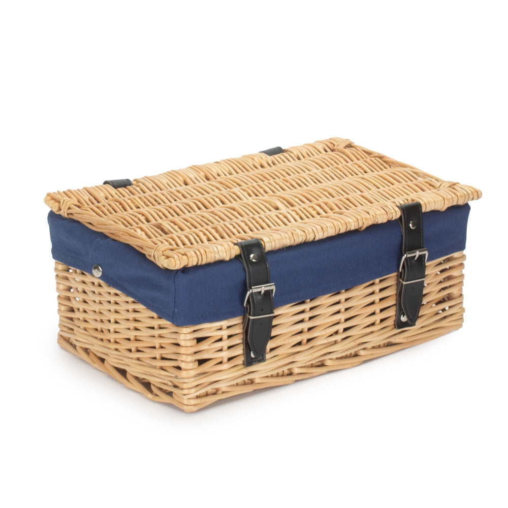 36cm Buff Wicker Empty Picnic Basket