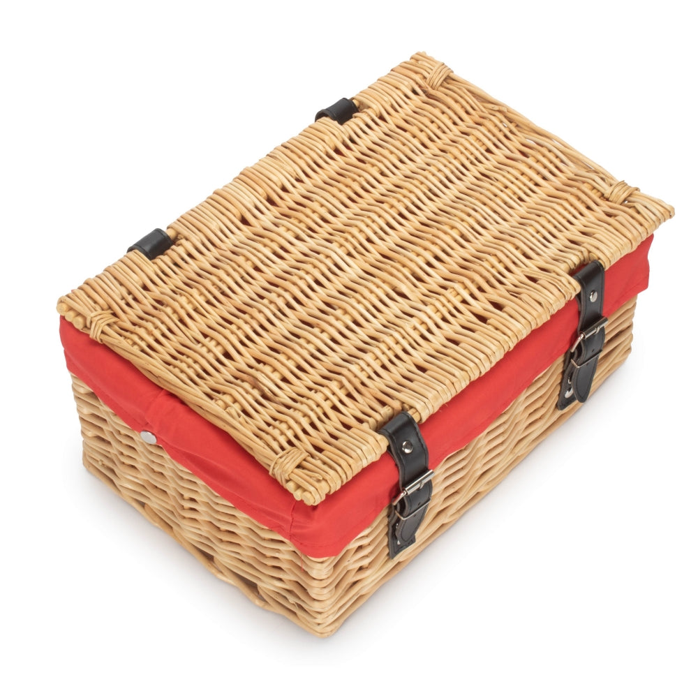 36cm Buff Wicker Empty Picnic Basket