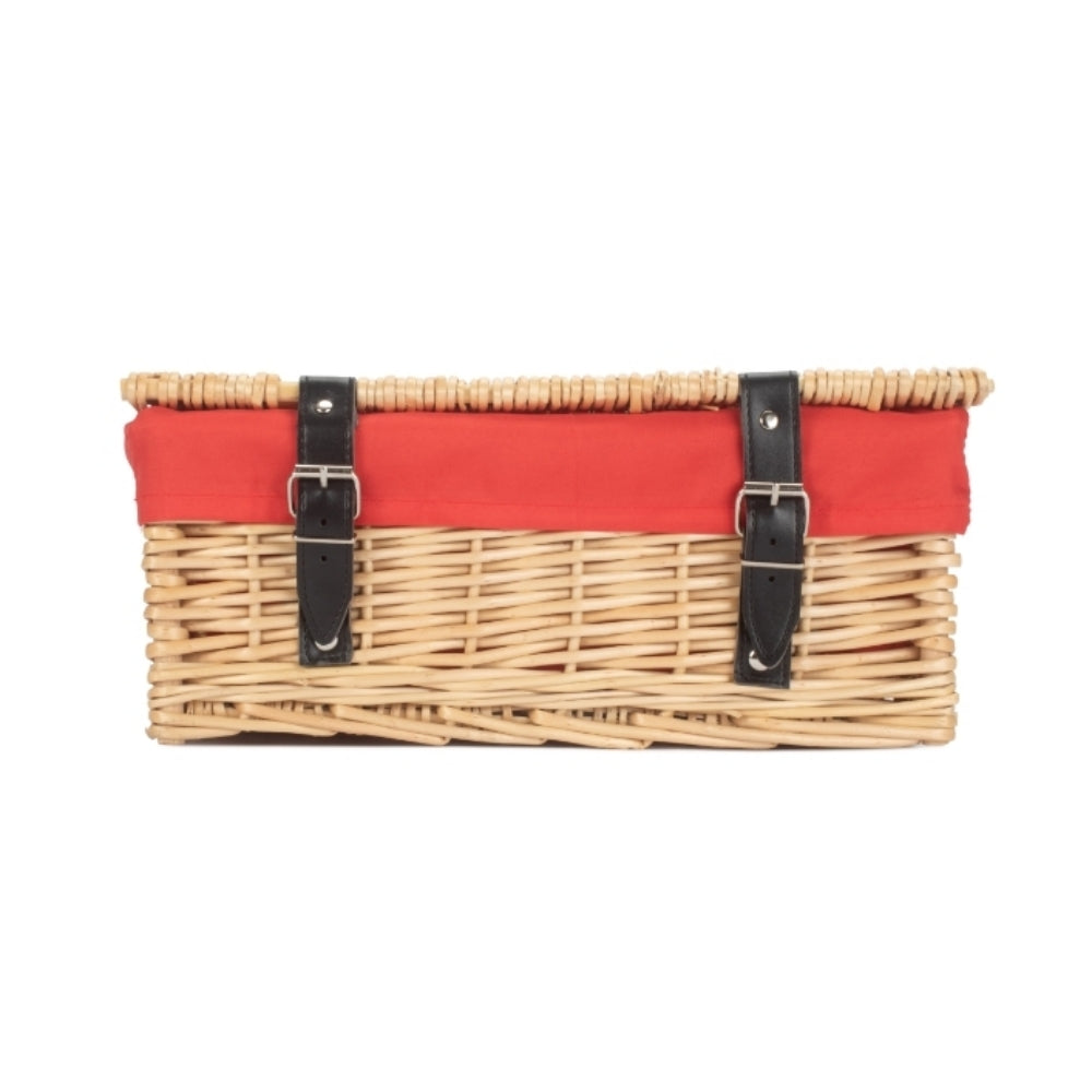 36cm Buff Wicker Empty Picnic Basket