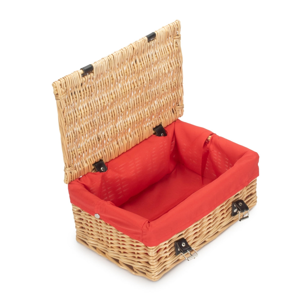 36cm Buff Wicker Empty Picnic Basket