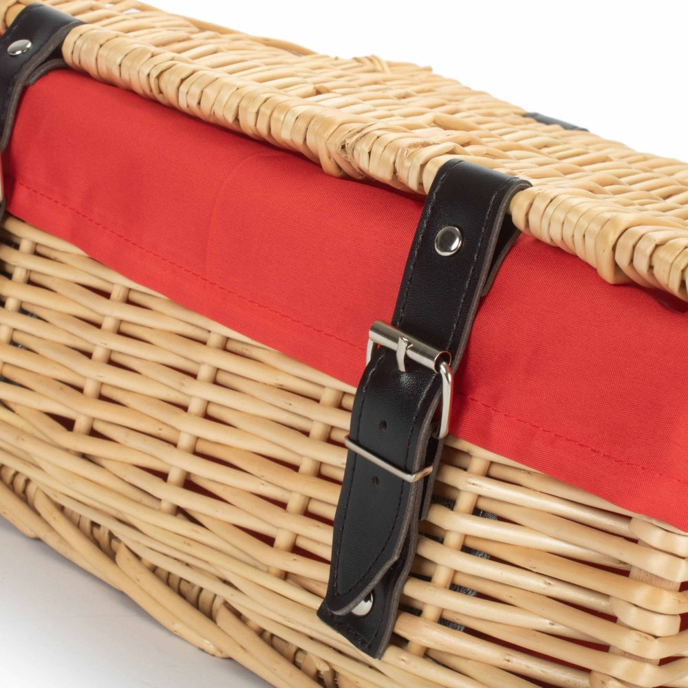 36cm Buff Wicker Empty Picnic Basket