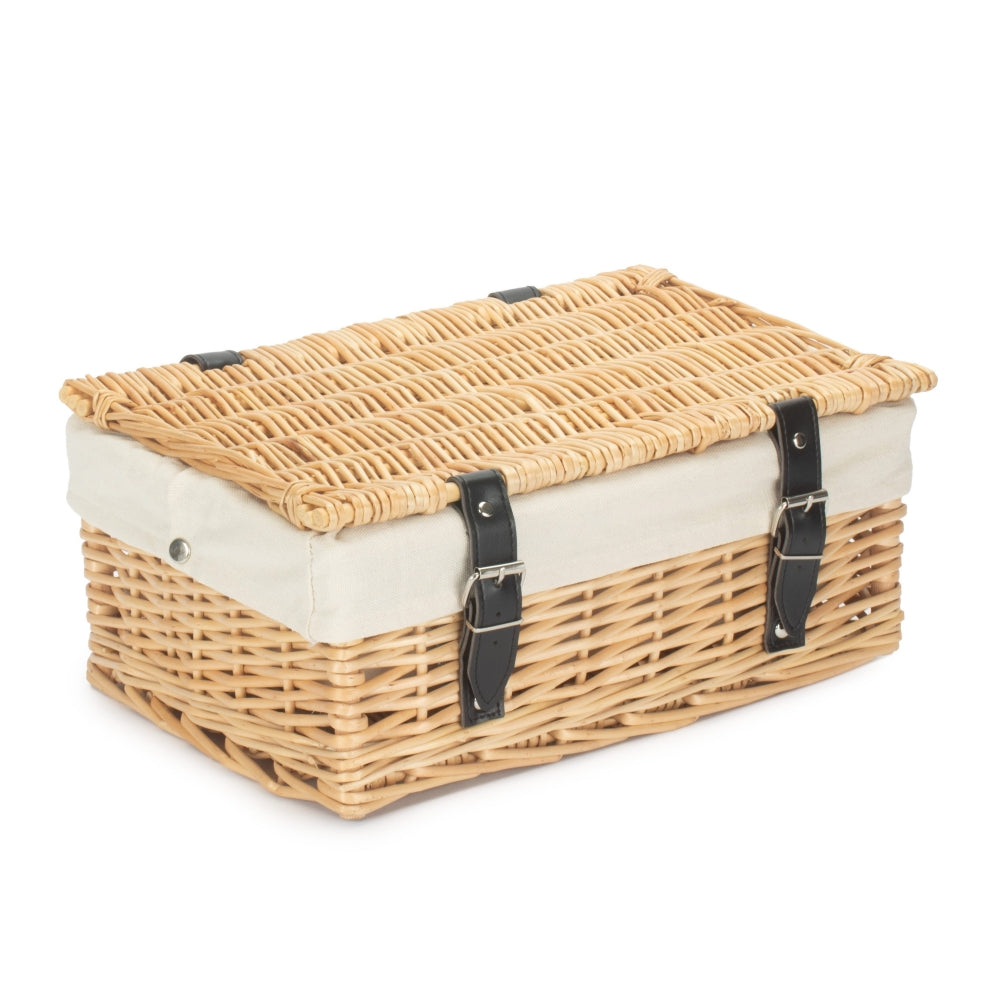 36cm Buff Wicker Empty Picnic Basket