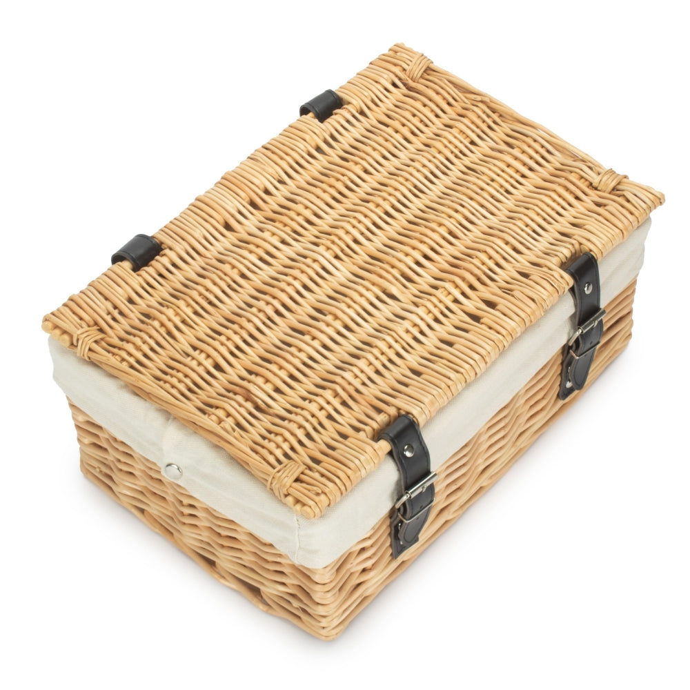 36cm Buff Wicker Empty Picnic Basket