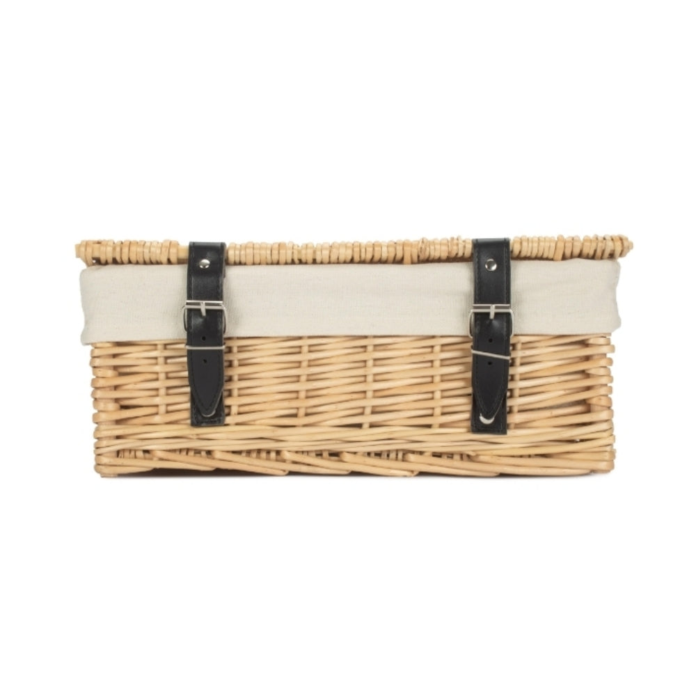 36cm Buff Wicker Empty Picnic Basket