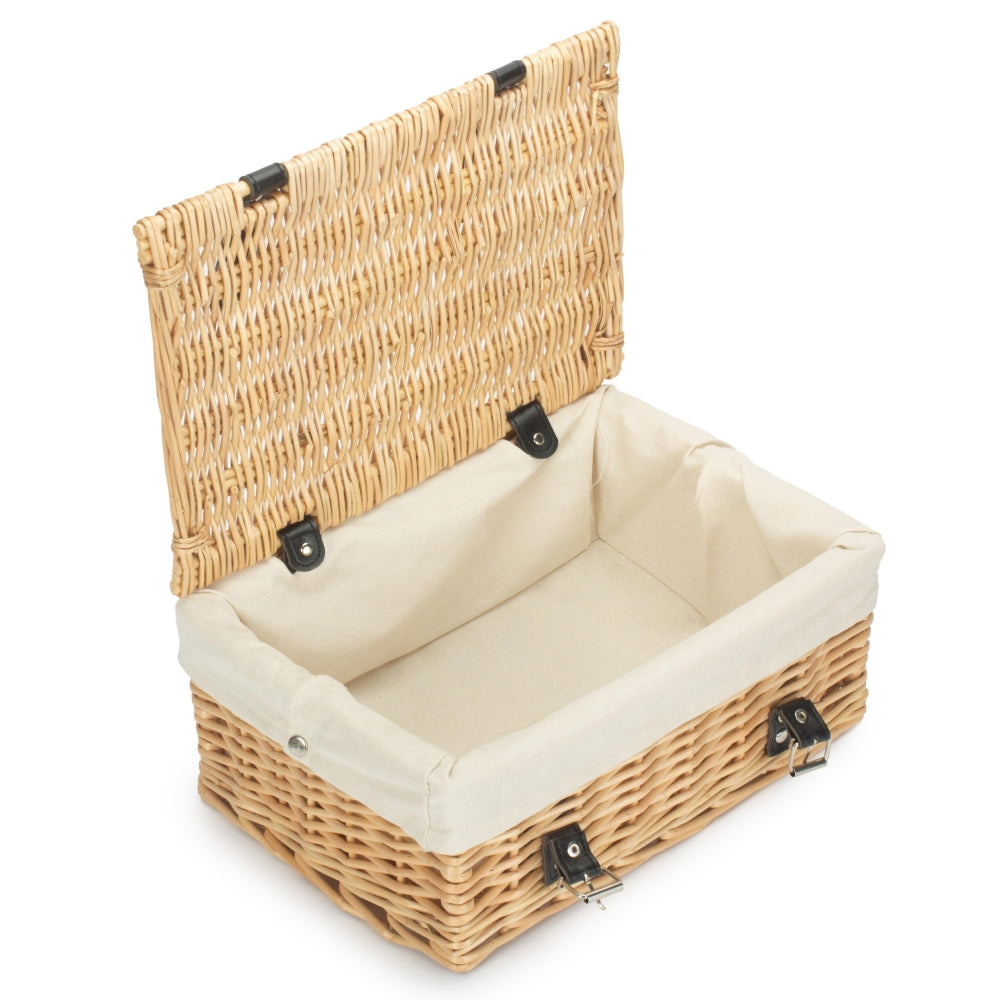 36cm Buff Wicker Empty Picnic Basket
