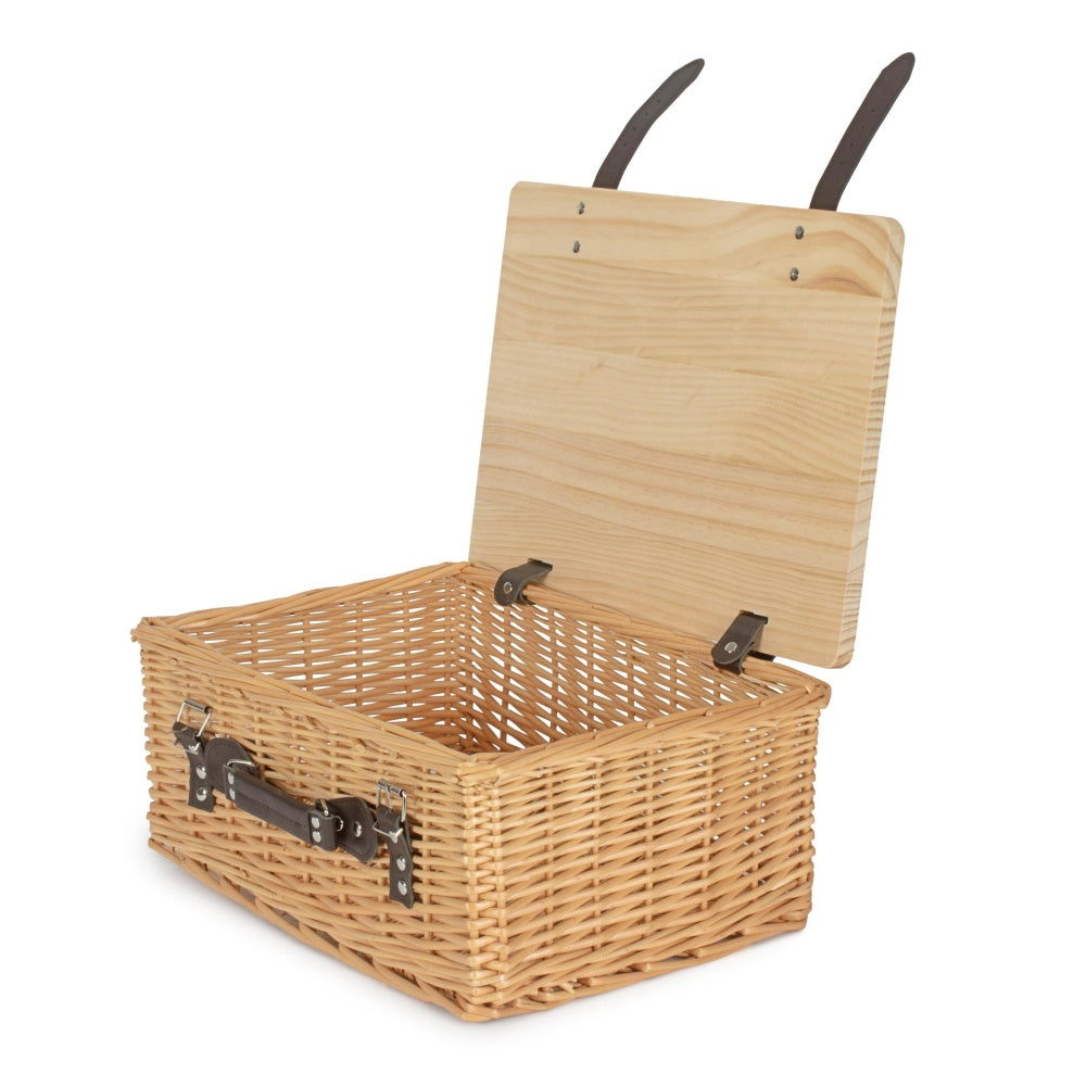 Buff Willow Empty Picnic Basket with Pinewood Lid