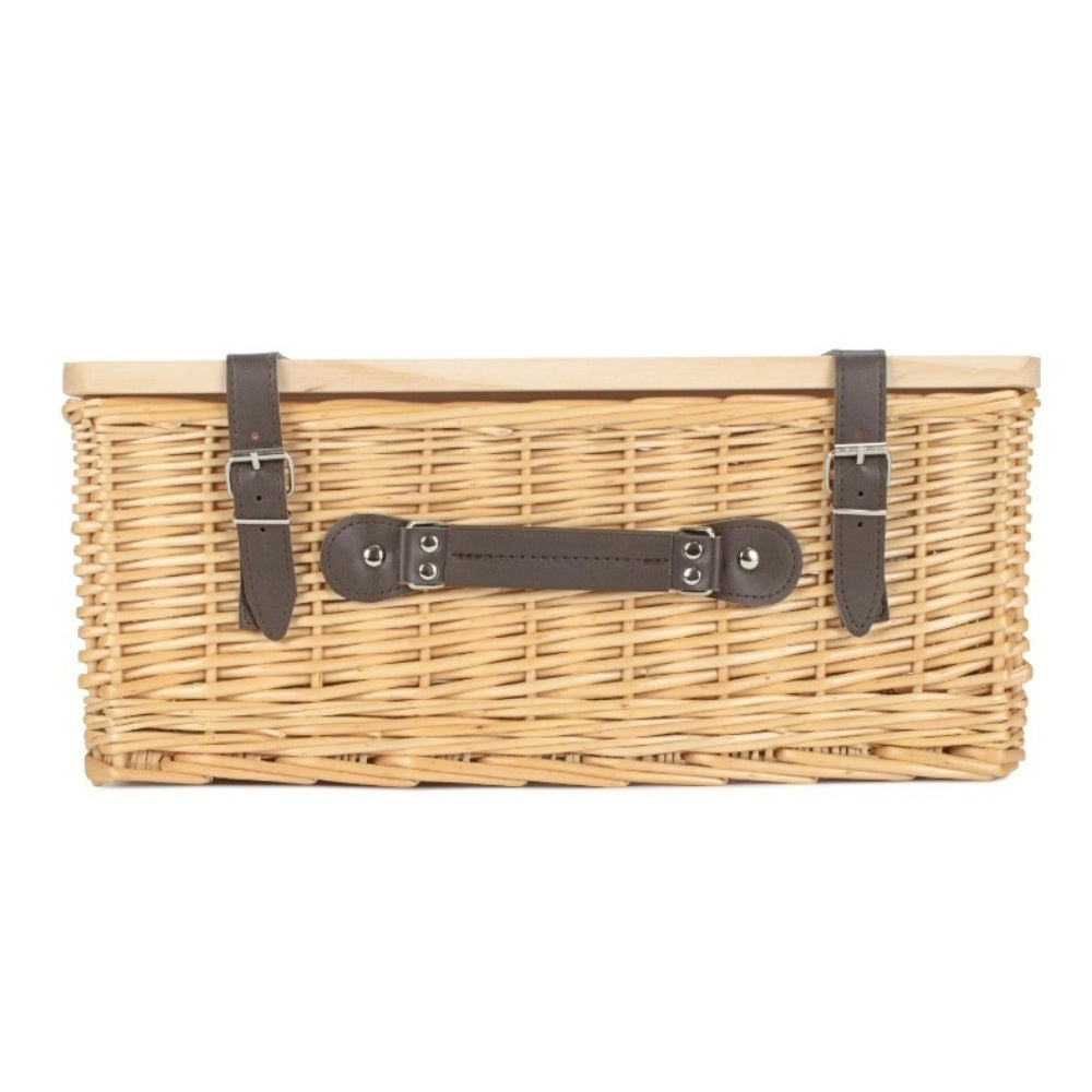 Buff Willow Empty Picnic Basket with Pinewood Lid