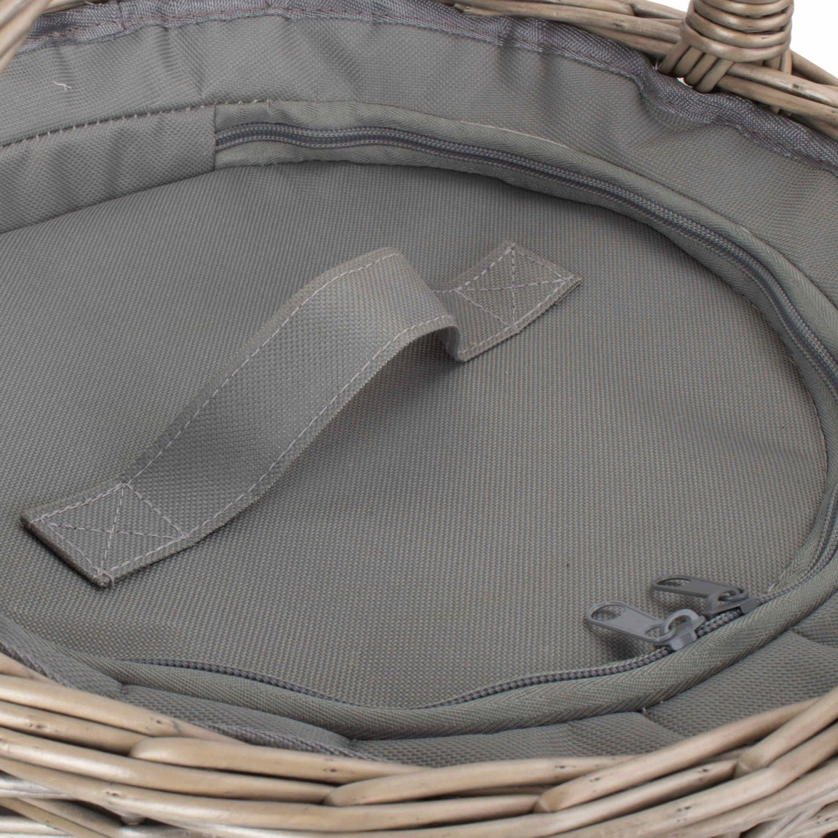 Wicker Round Grey Chiller Picnic Basket