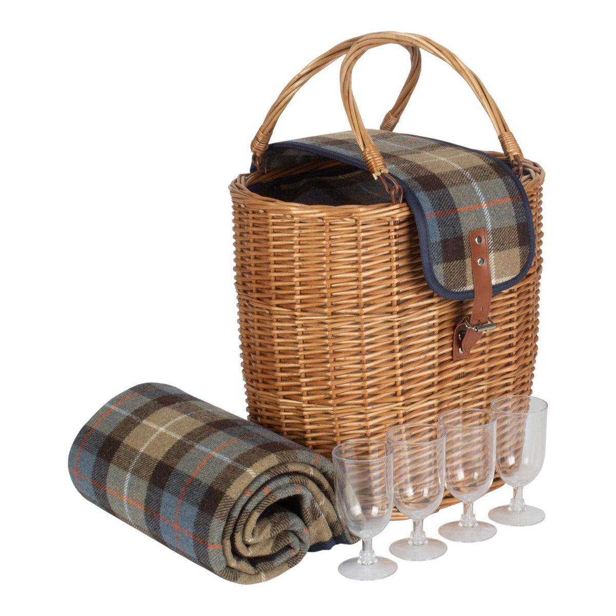 Wicker Oval Ravenstor Fitted Cool Bag Drinks Picnic Basket