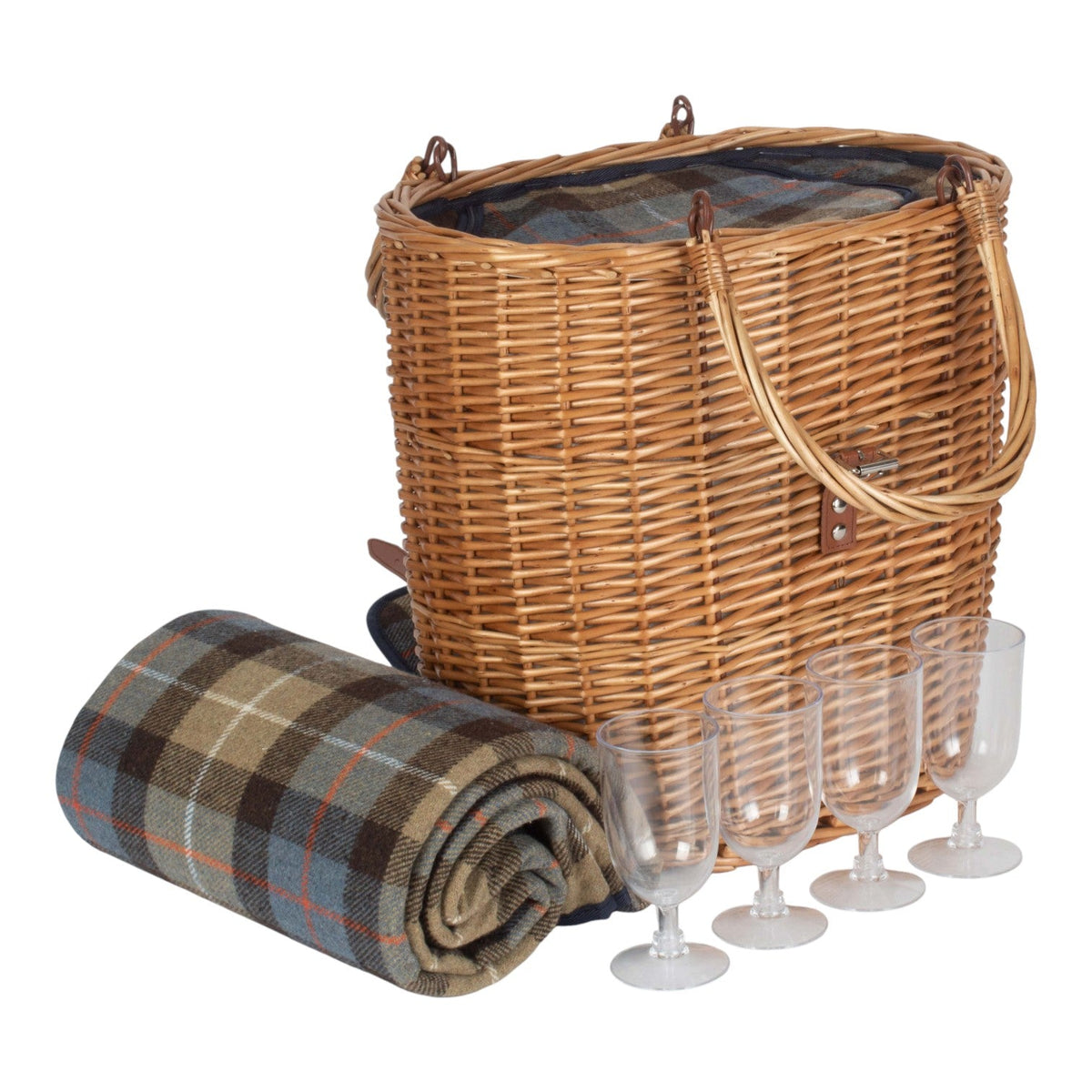 Wicker Oval Ravenstor Fitted Cool Bag Drinks Picnic Basket