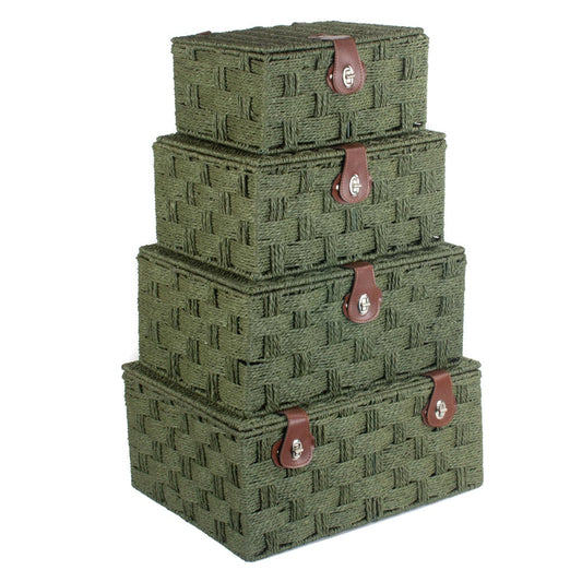 Twisted Green Paper Storage Basket