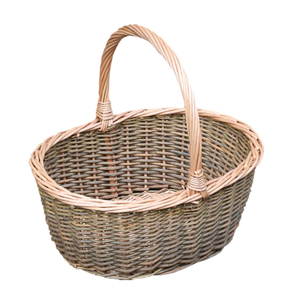Green Willow Hollander Wicker Shopping Basket