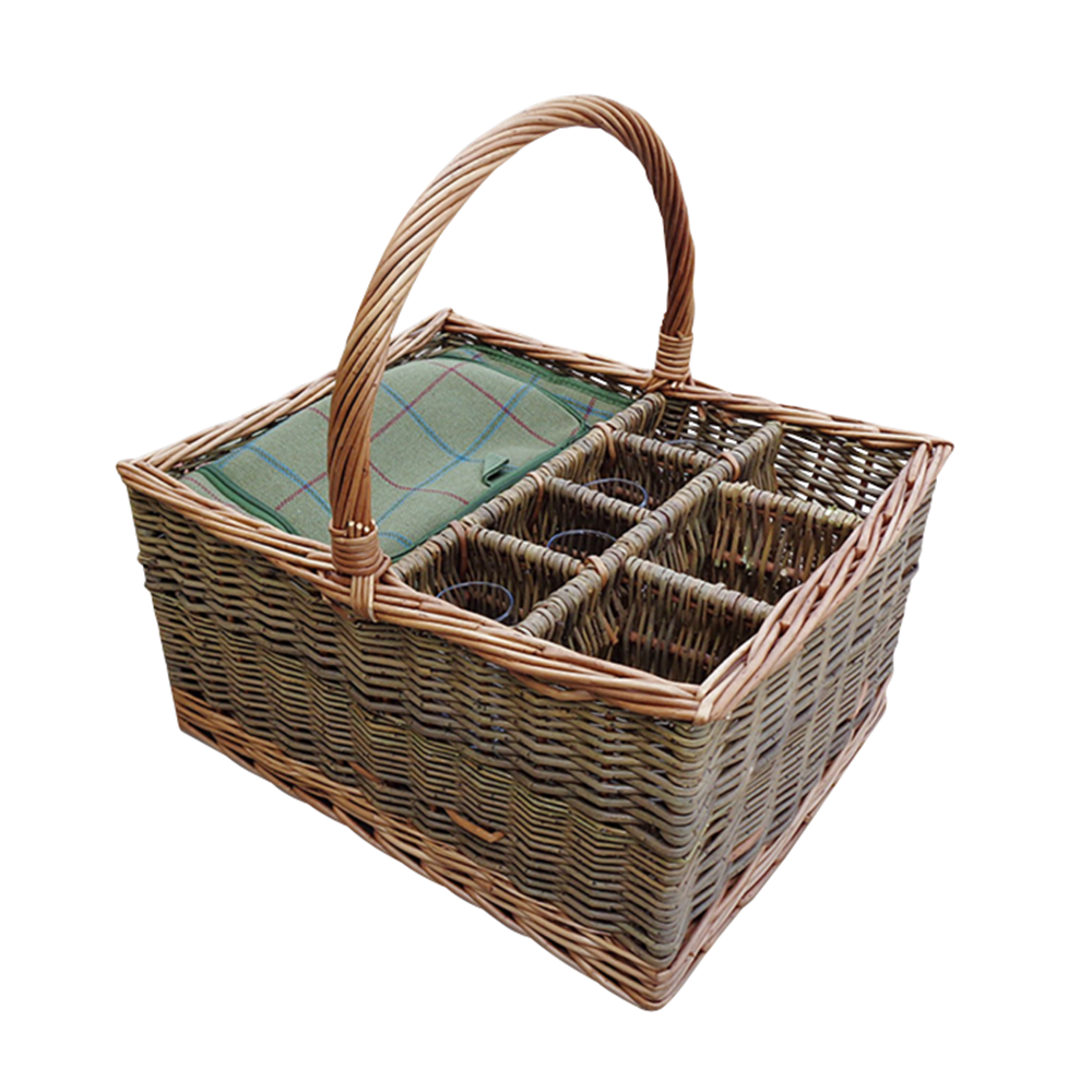 Wicker Event Basket Extra Special with 4 Glasses