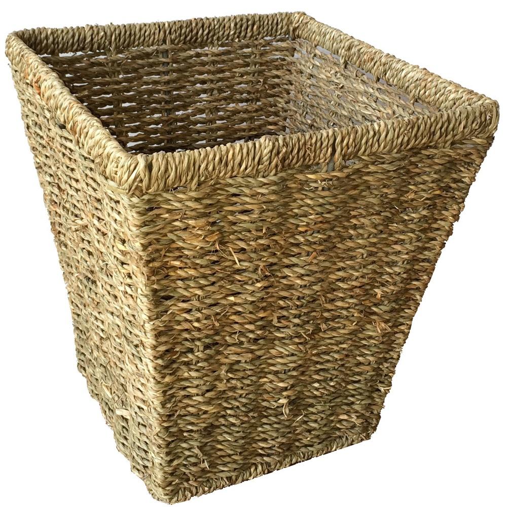 Seagrass Square Waste Paper Basket Bin