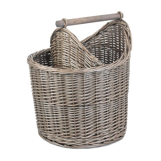 Antique Wash Wicker Bathroom Storage Basket