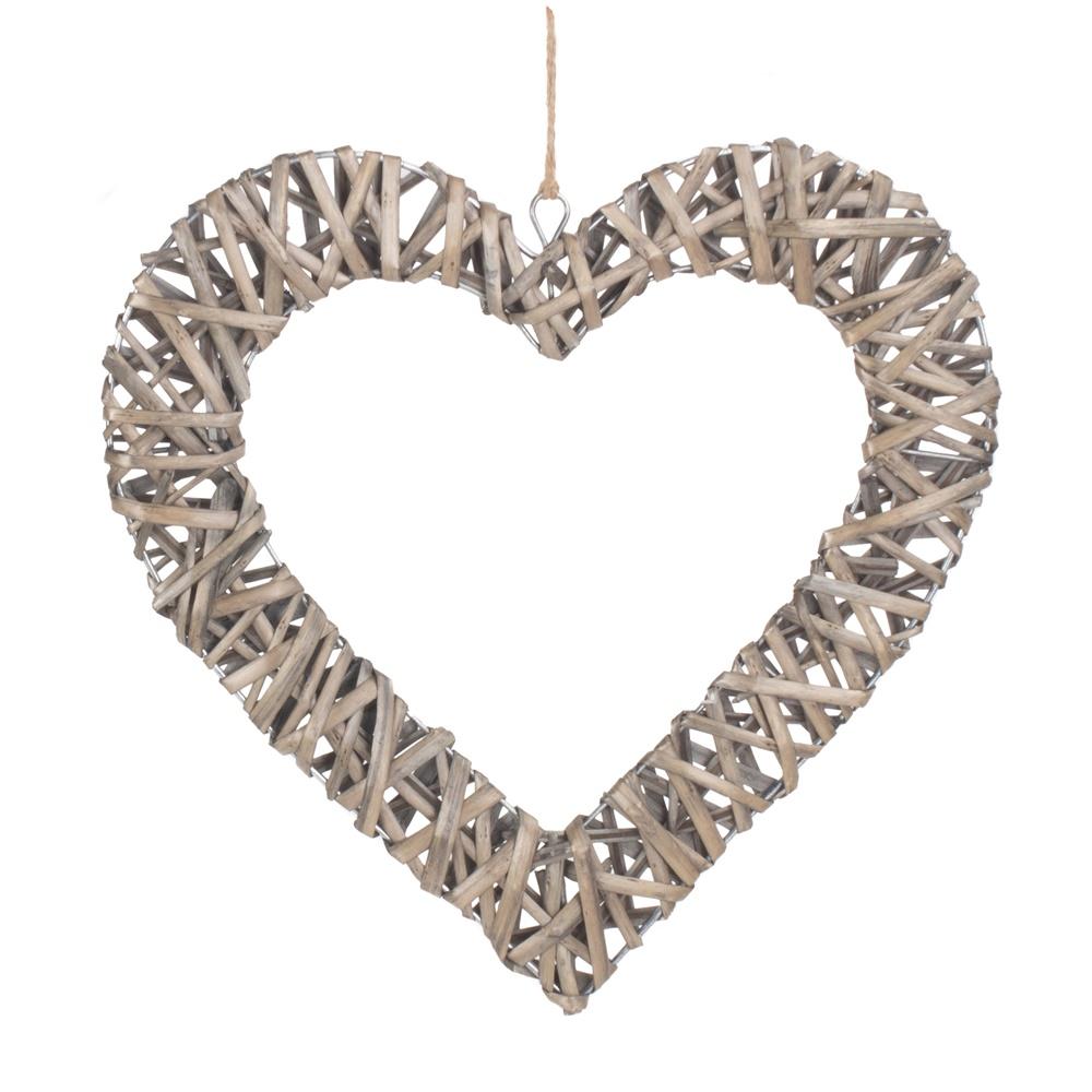 Flat Open Wicker Heart