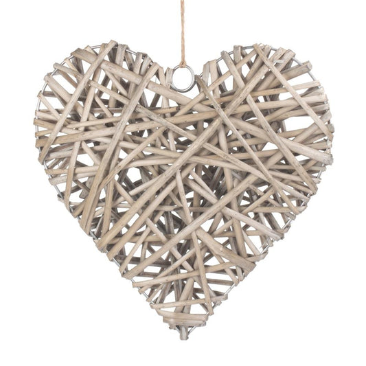 Full Antique Wash Wicker Heart